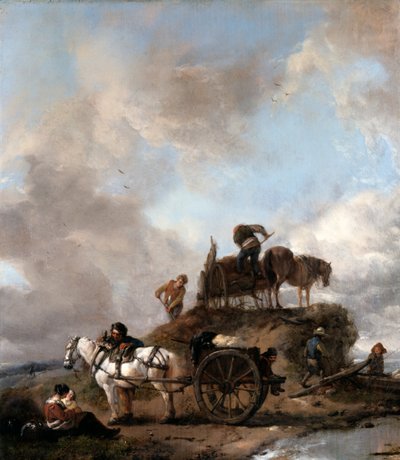 Peasants in the Fields: Hay Harvest by Philips Wouwerman